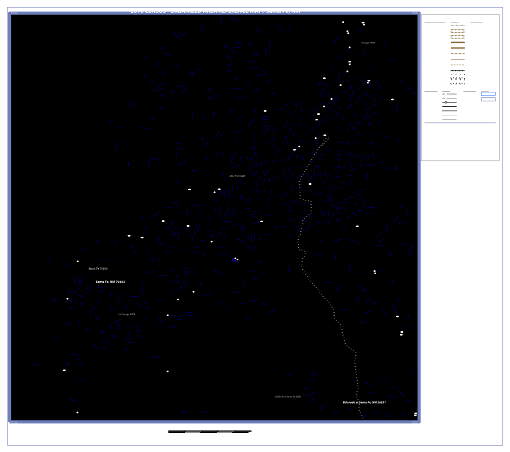2010 CENSUS - URBANIZED AREA REFERENCE MAP: Santa Fe, NM 105.88626W
