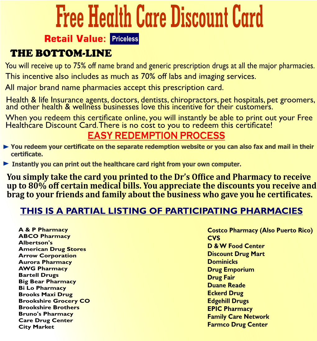 FREE HEALTH CARE DISCOUNT CARD.Cdr