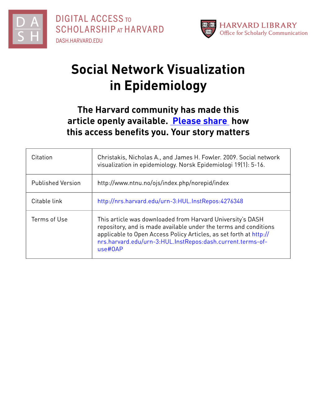 Social Network Visualization in Epidemiology