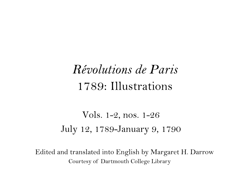 Révolutions De Paris 1789: Illustrations