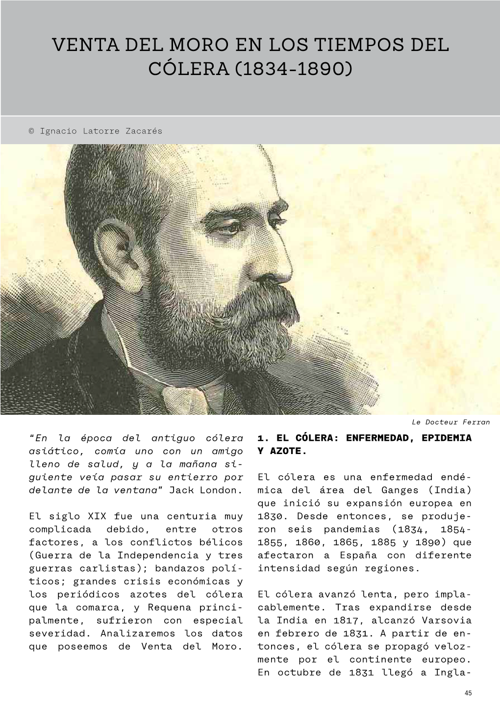 Venta Del Moro En Los Tiempos Del Cólera (1834-1890)