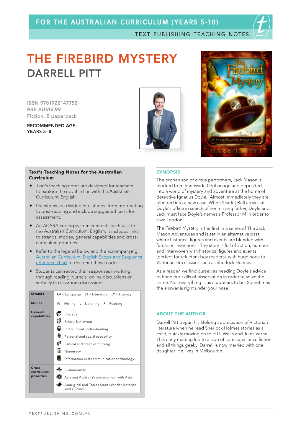 The Firebird Mystery Darrell Pitt