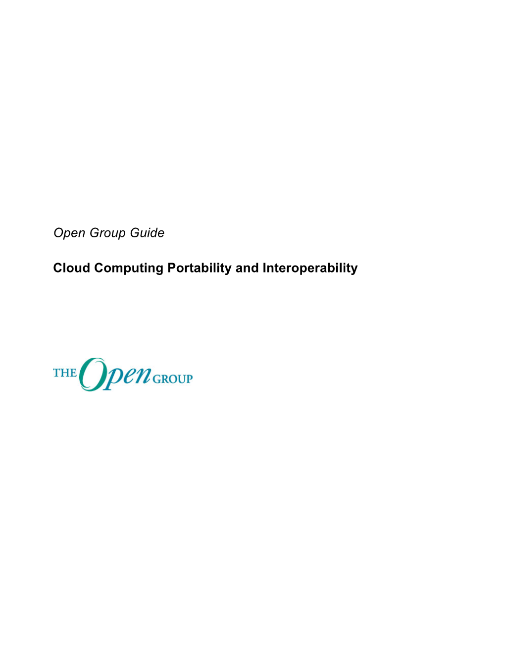 Open Group Guide Cloud Computing Portability and Interoperability