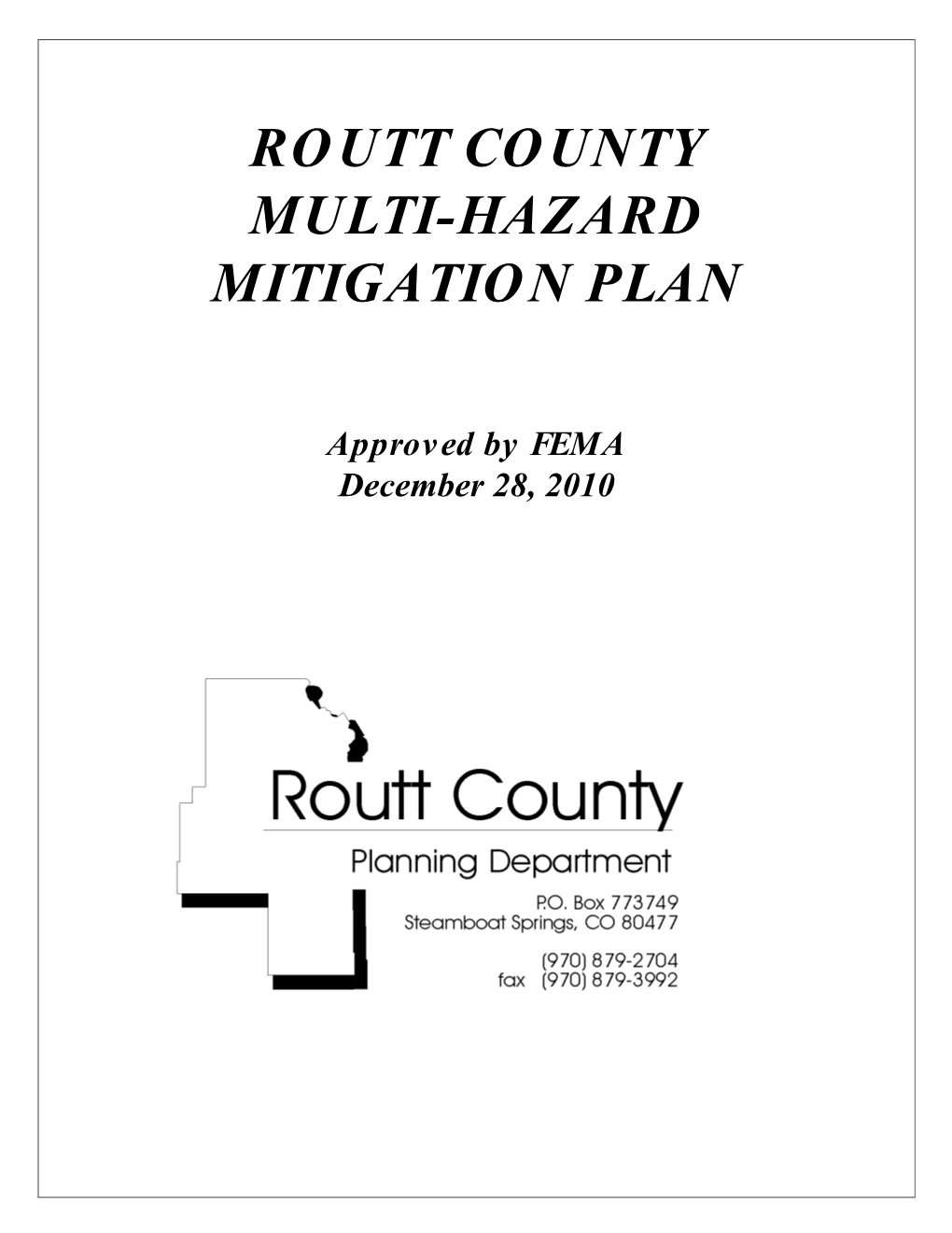 Routt County Multi-Hazard Mitigation Plan