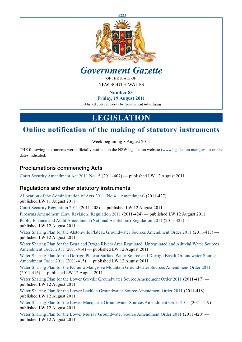 Government Gazette