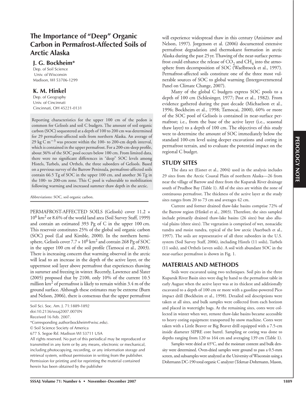 Organic Carbon in Permafrost-Affected Soils of Arctic