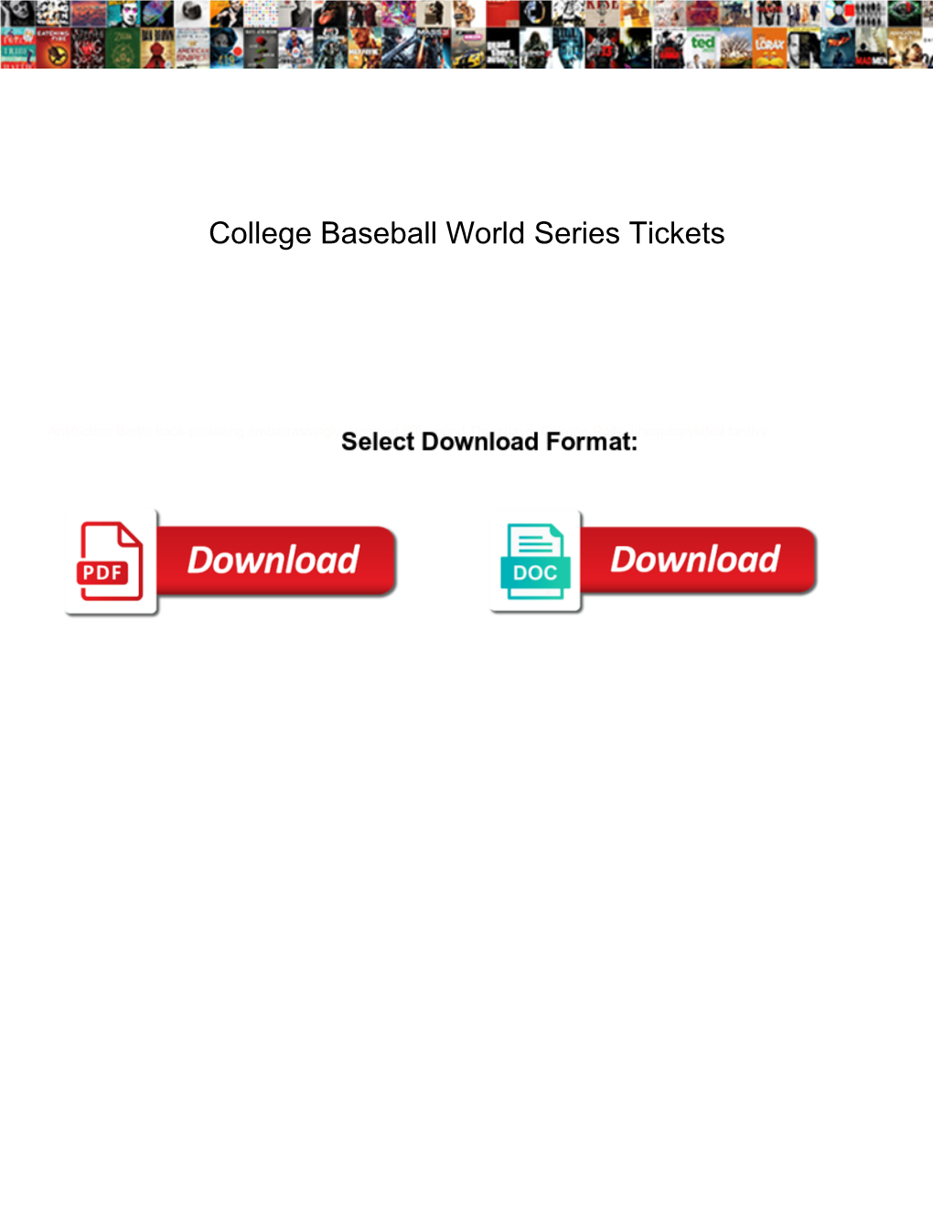 College Baseball World Series Tickets