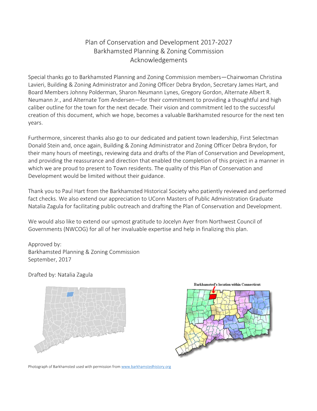 Barkhamsted Plan of Conservation &Development