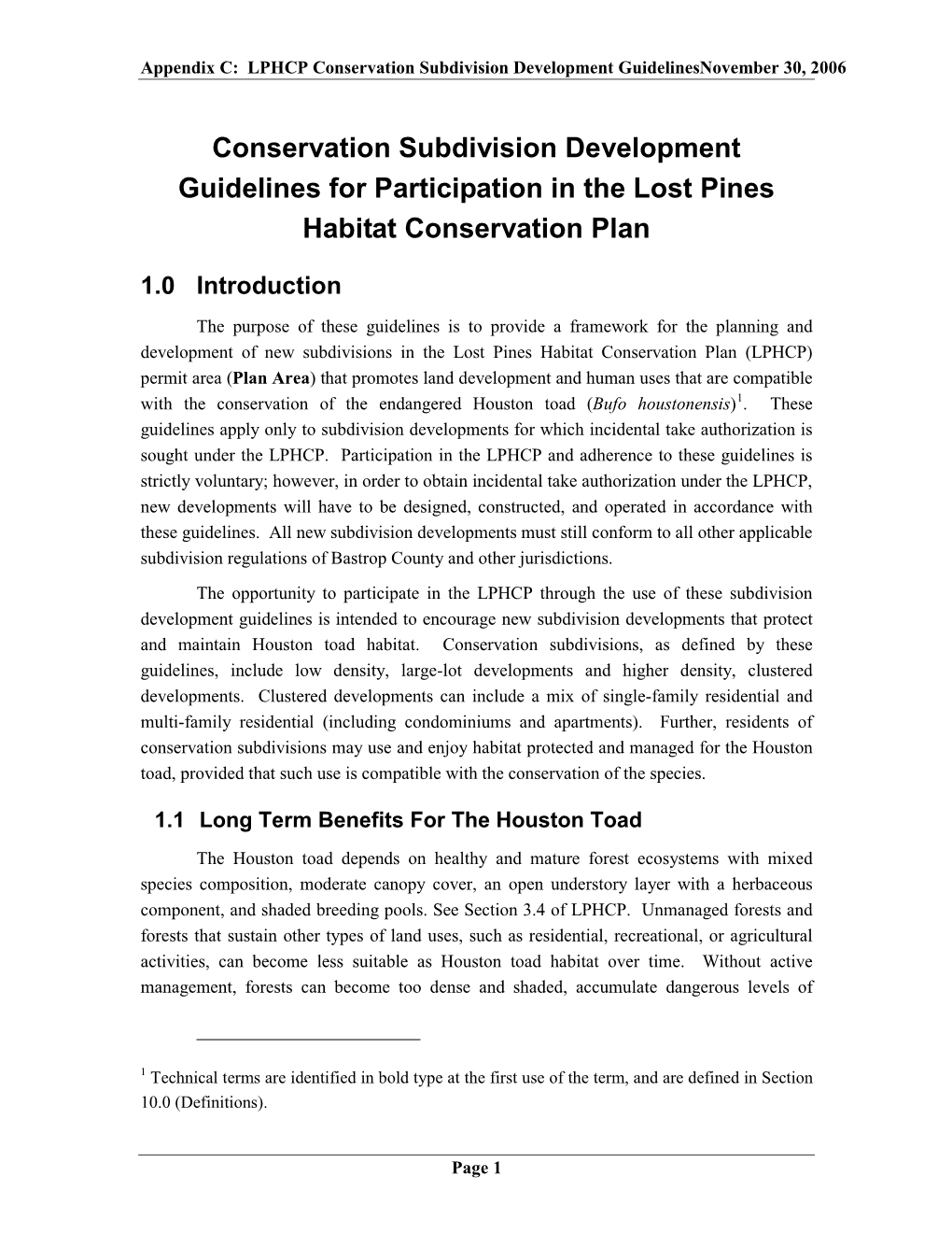 Conservation Subdivision Guidelines, Appendix C