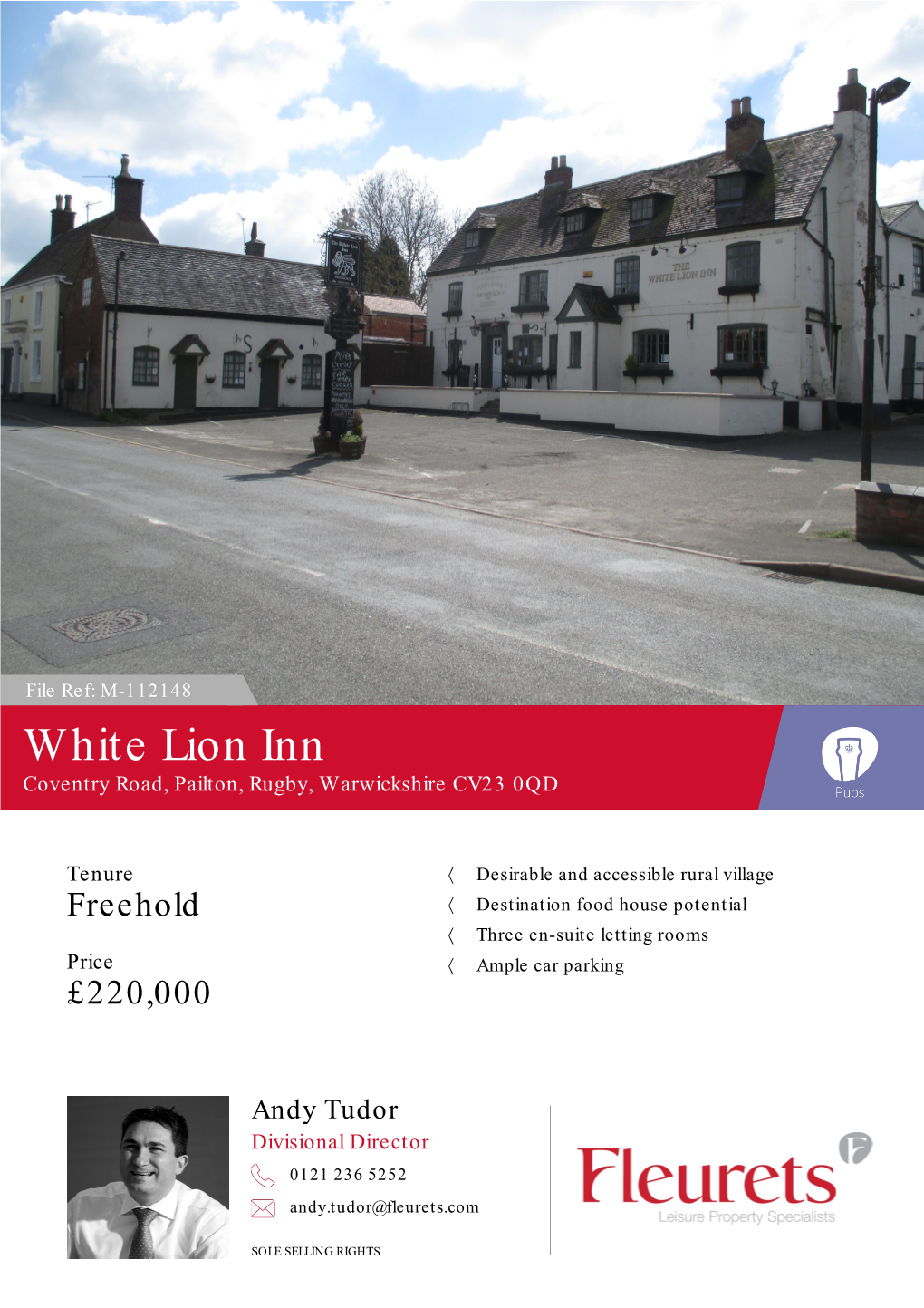 M-112148 White Lion Inn Coventry Road, Pailton, Rugby, Warwickshire CV23 0QD