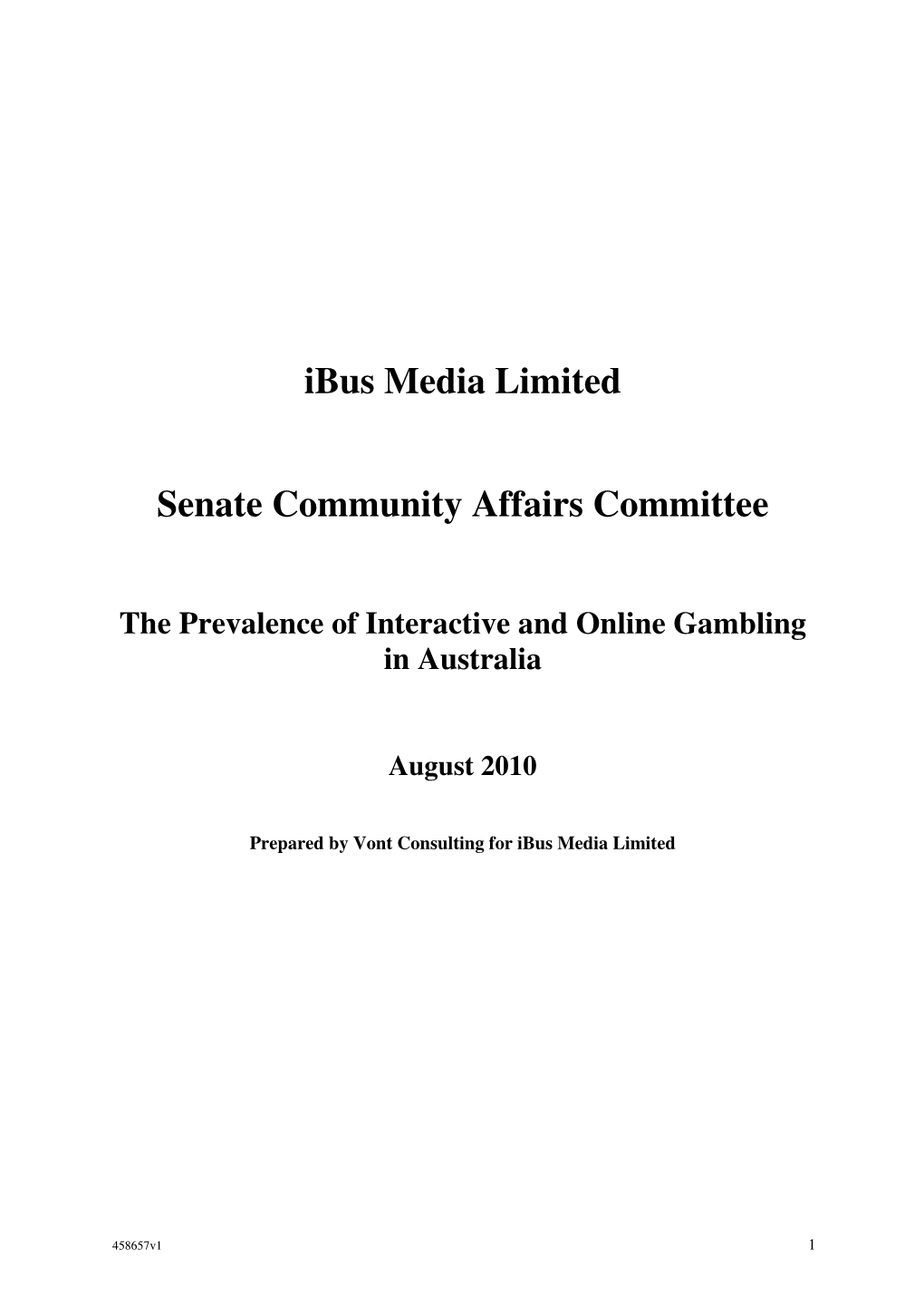 Ibus Media Limited Senate Community Affairs Committee