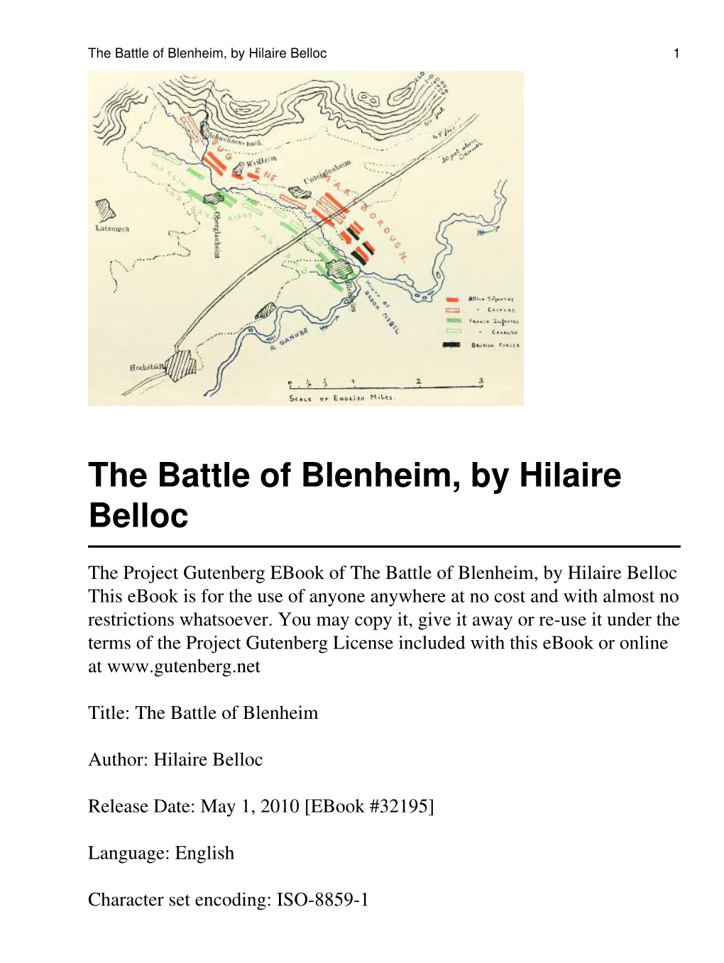 The Battle of Blenheim, by Hilaire Belloc 1