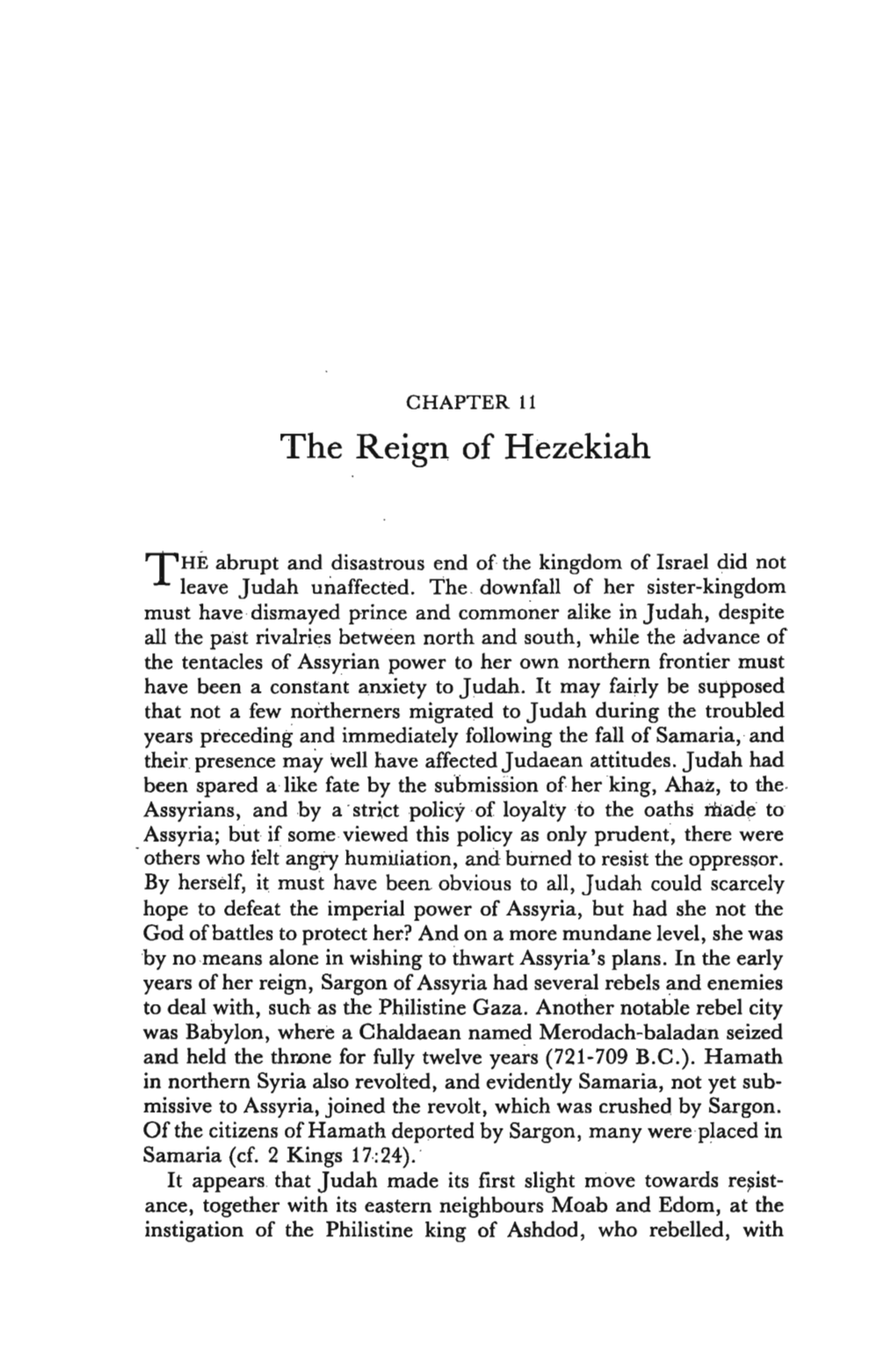 The Reign of Hezekiah