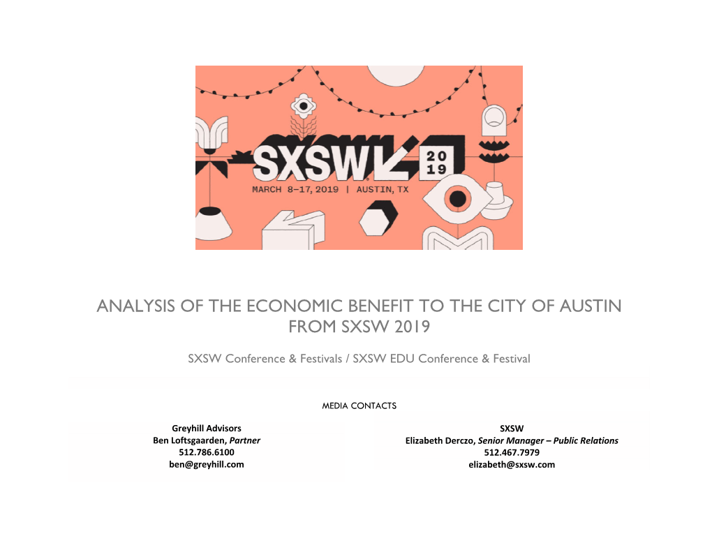 2019 SXSW Economic Impact Analysis