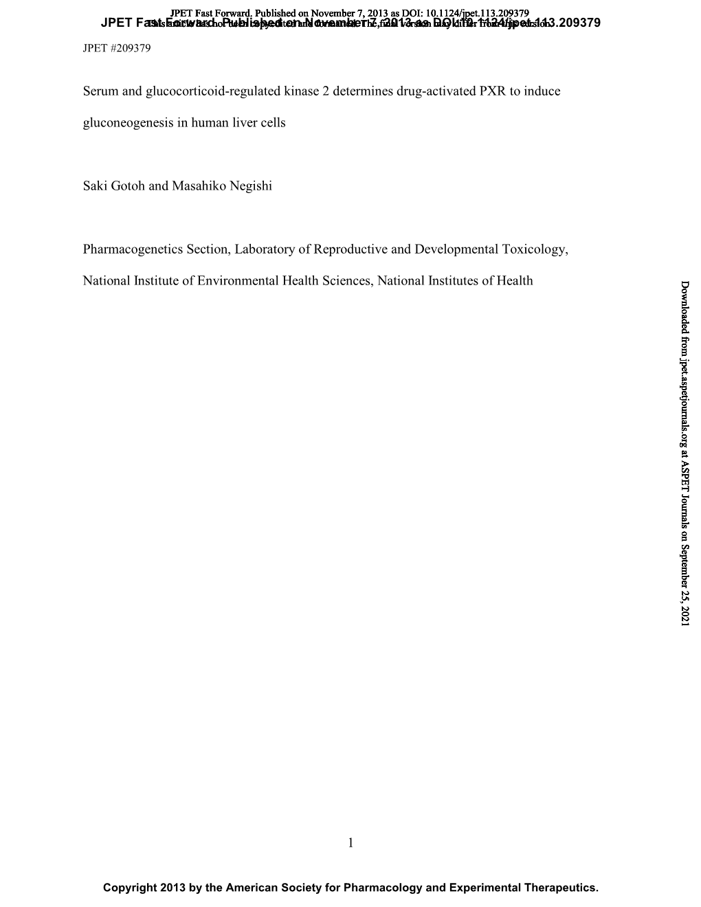 1 Serum and Glucocorticoid-Regulated Kinase 2 Determines Drug