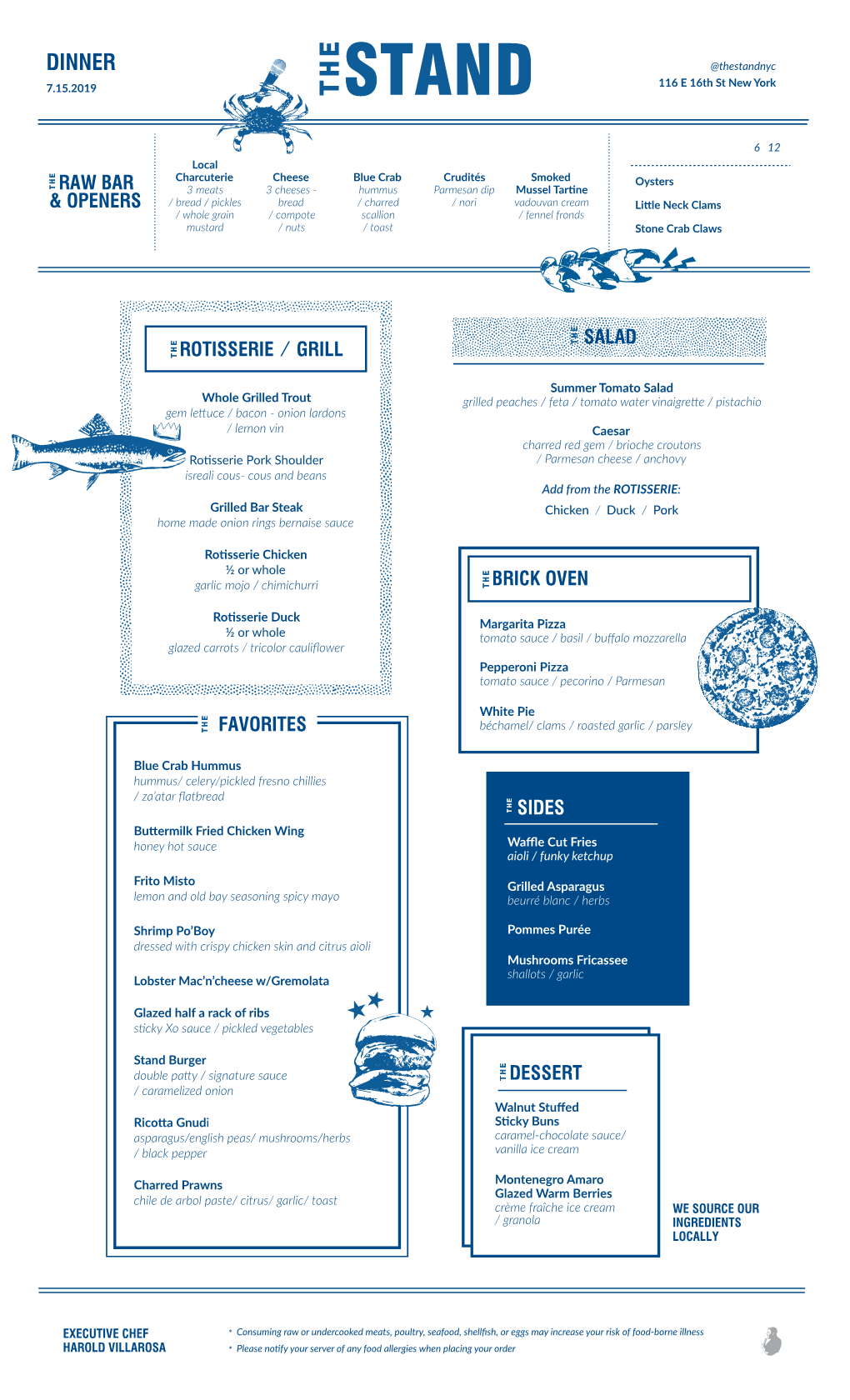 The Stand Dinner Menu 07152019 Legal