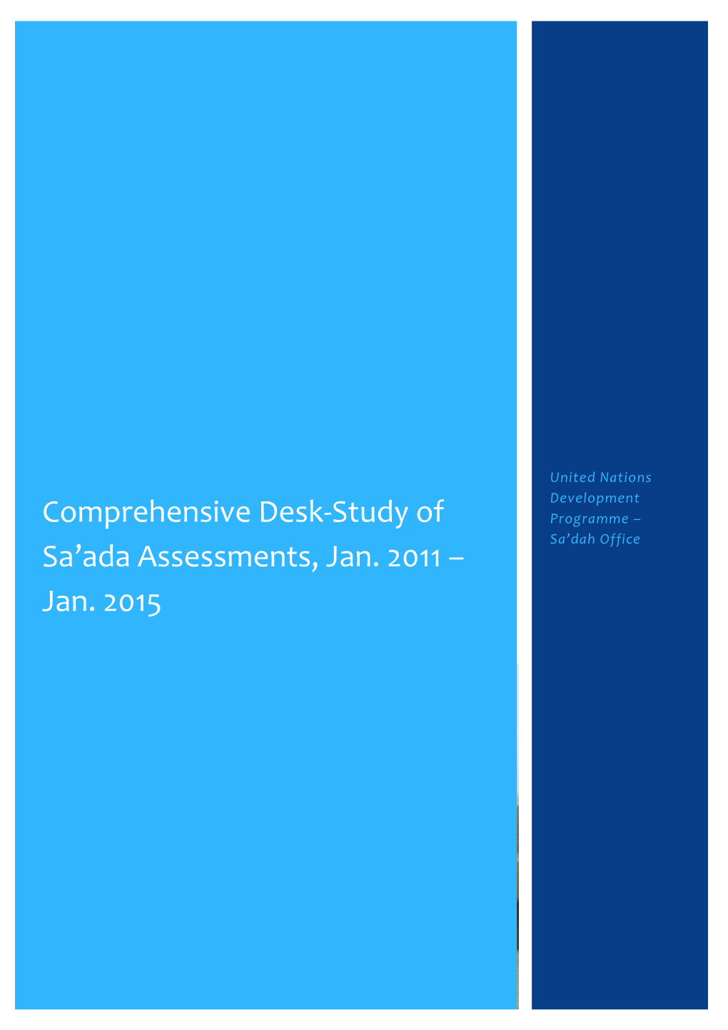 Summary Report on Sa'ada Accessible Studies, Surveys And