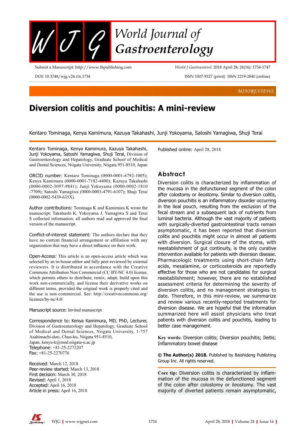 Diversion Colitis and Pouchitis: a Mini-Review