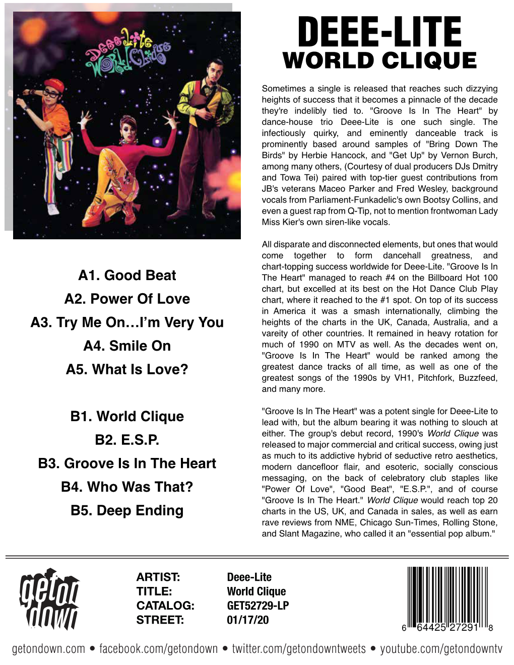 GET 52729 DEEE-LITE World Clique LP
