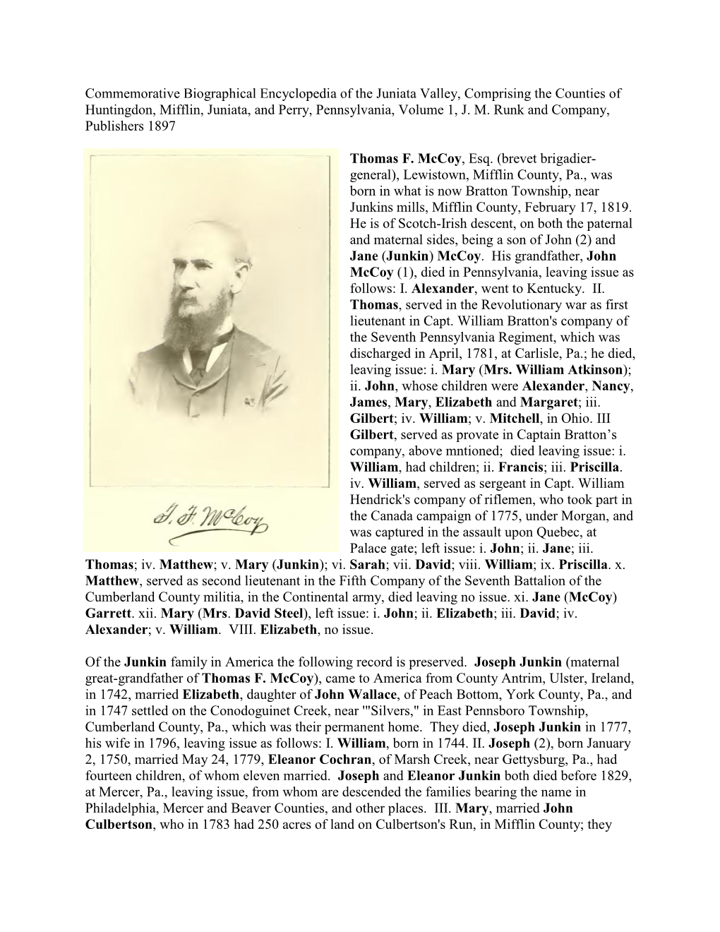 Commemorative Biographical Encyclopedia of the Juniata Valley, Comprising the Counties of Huntingdon, Mifflin, Juniata, and Perry, Pennsylvania, Volume 1, J