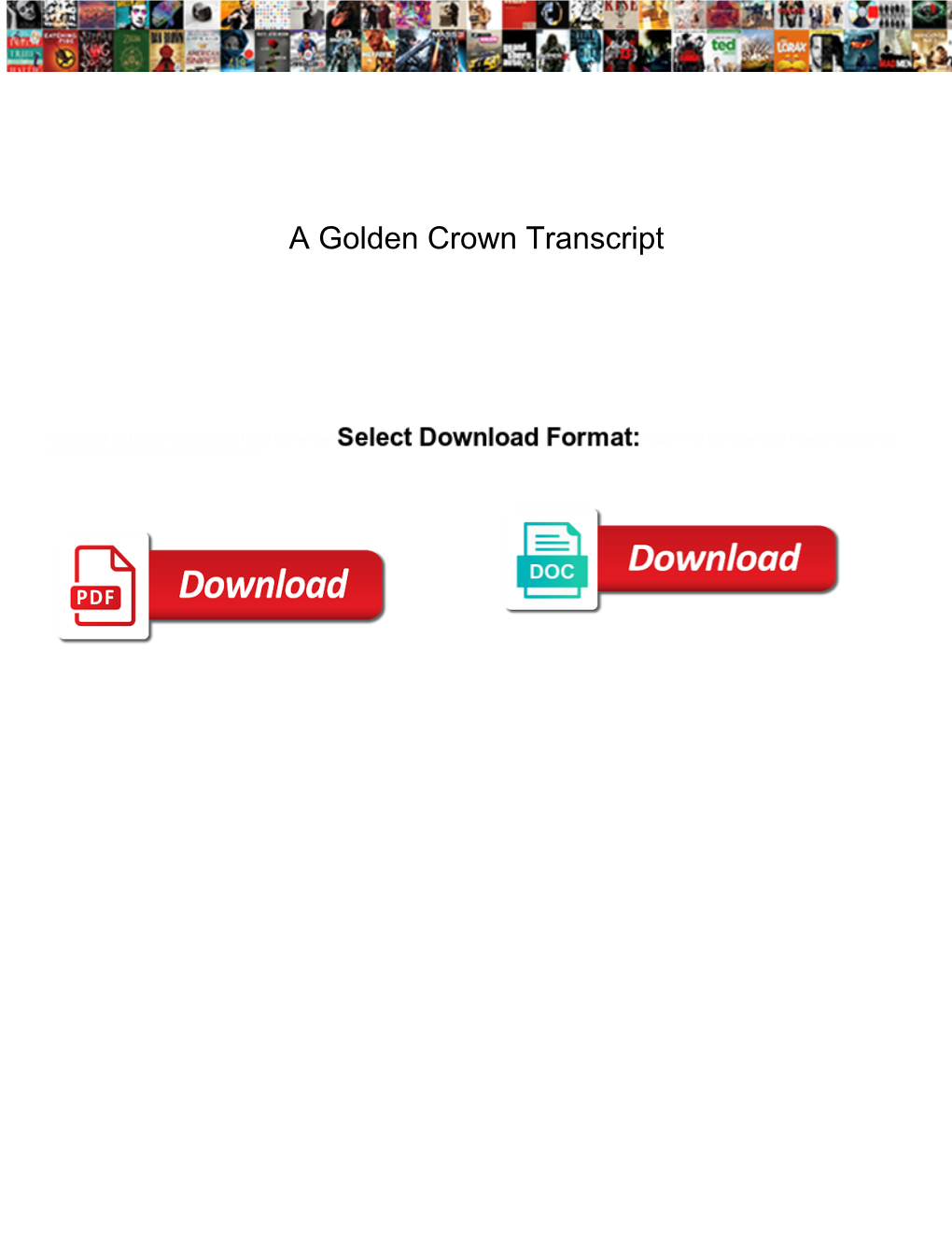 A Golden Crown Transcript