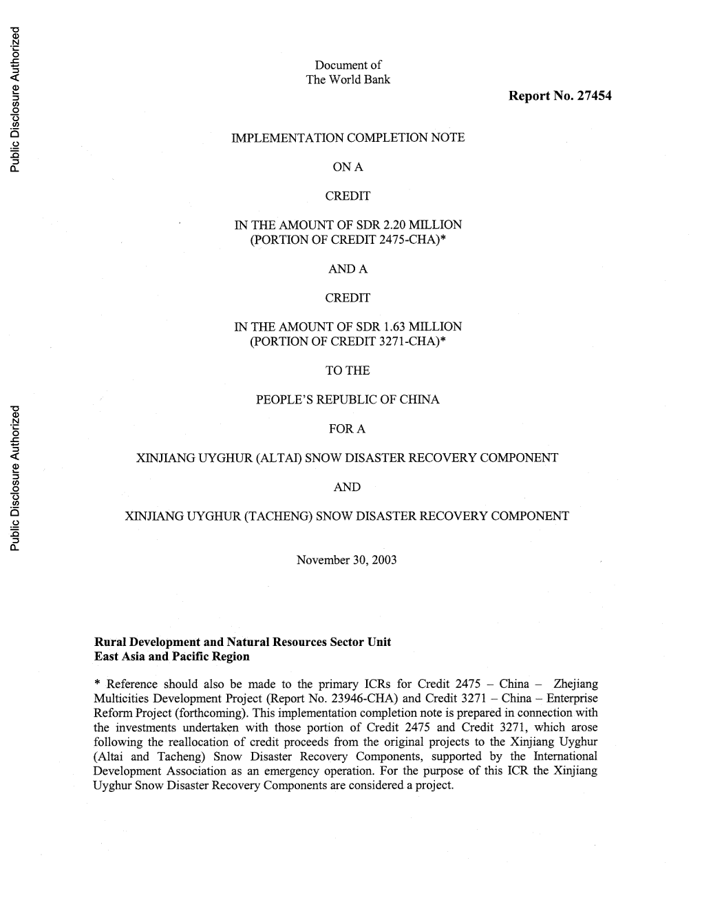 World Bank Document