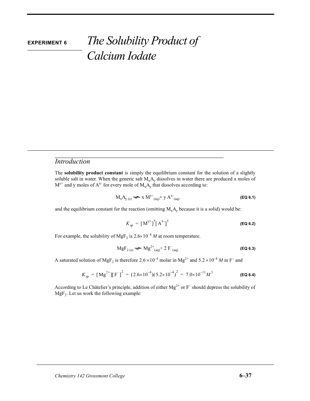 The Solubility Product of Calcium Iodate