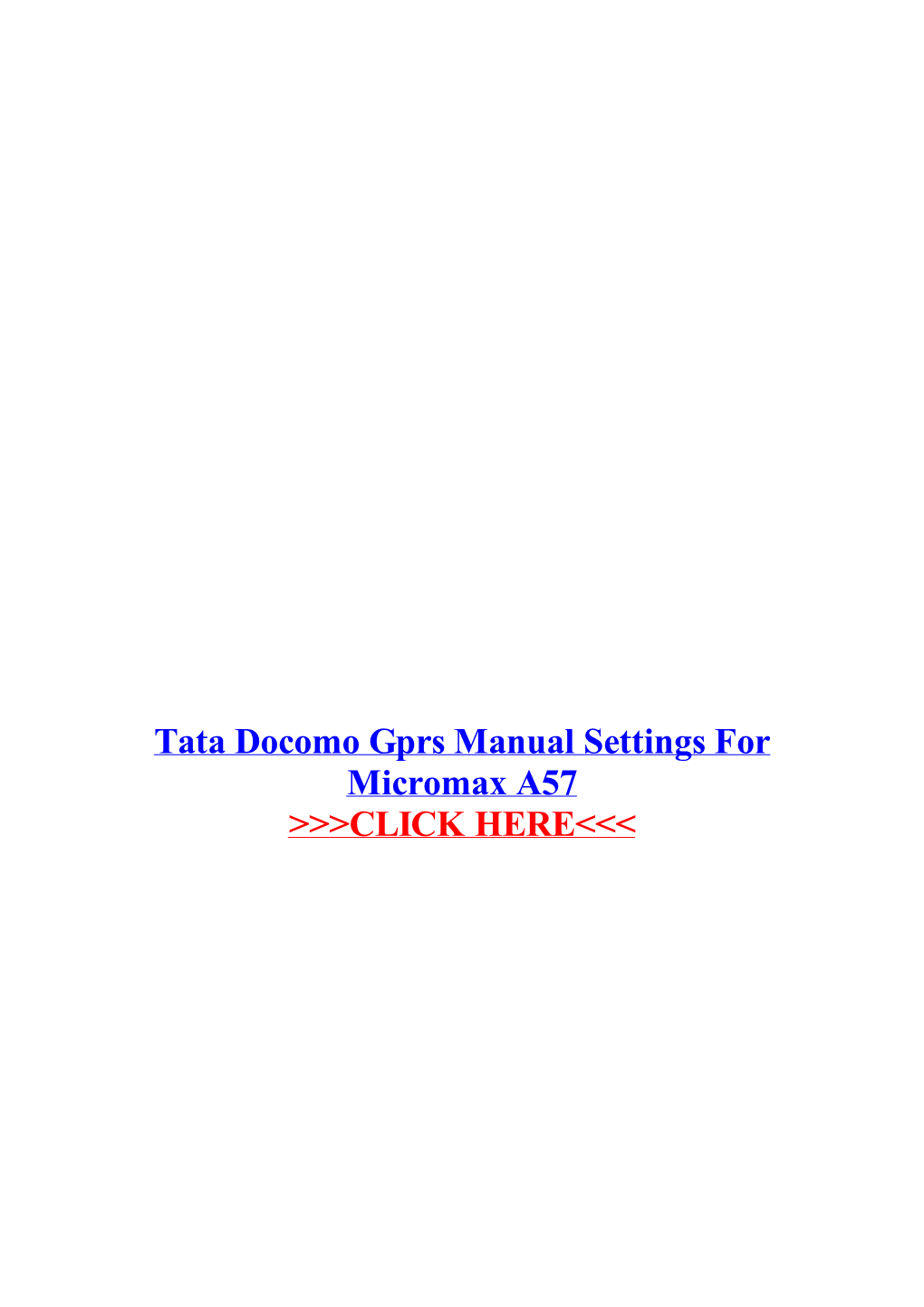 Tata Docomo Gprs Manual Settings for Micromax A57.Pdf