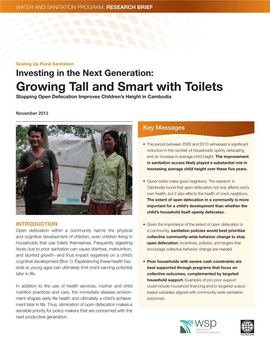 Growing Tall and Smart with Toilets Stopping Open Defecation Improves Children’S Height in Cambodia