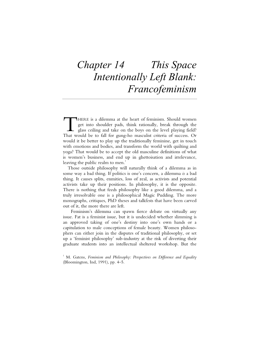 Chapter 14 This Space Intentionally Left Blank: Francofeminism