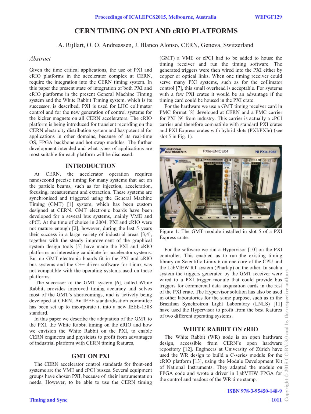 CERN TIMING on PXI and Crio PLATFORMS