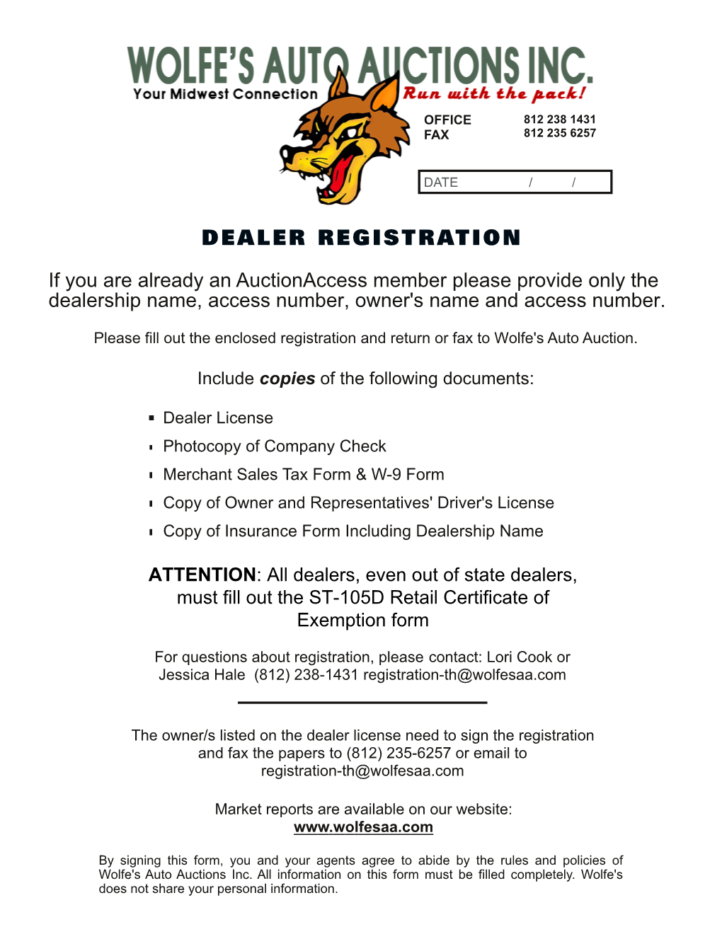 Dealer Registration