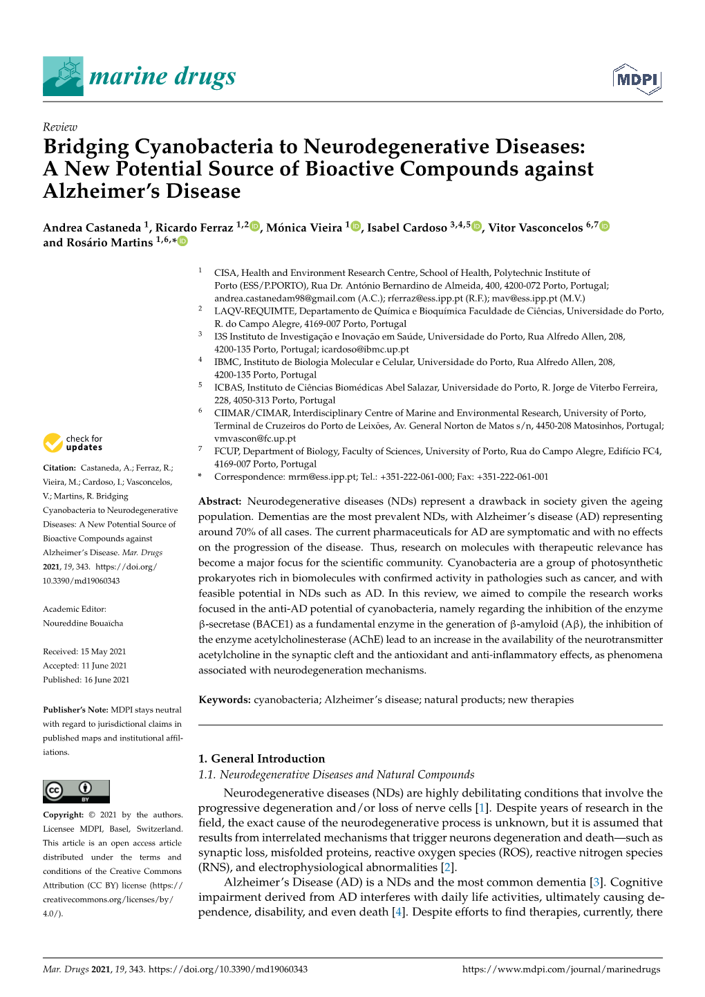 Bridging Cyanobacteria to Neurodegenerative Diseases: a New Potential Source of Bioactive Compounds Against Alzheimer's Diseas