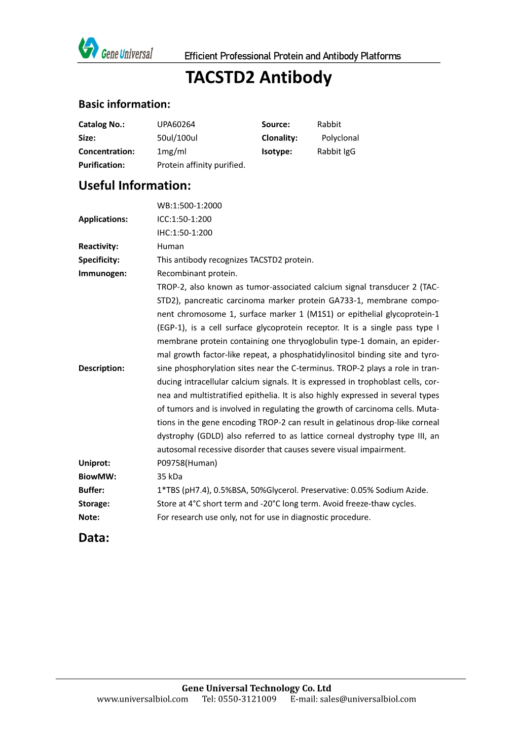 TACSTD2 Antibody