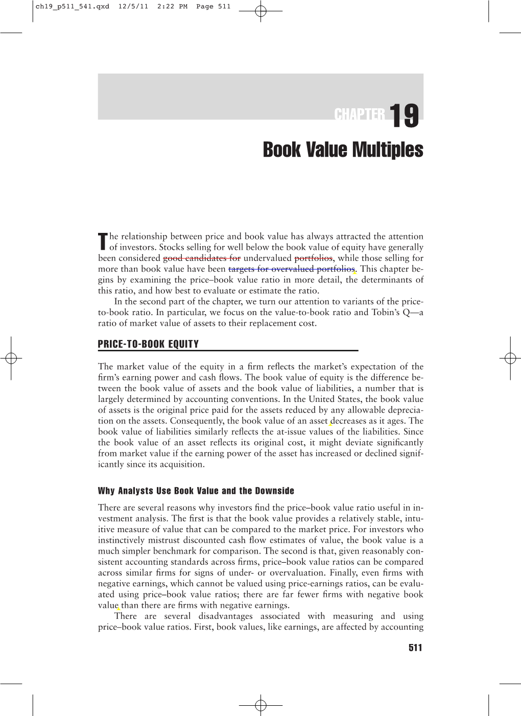 Book Value Multiples