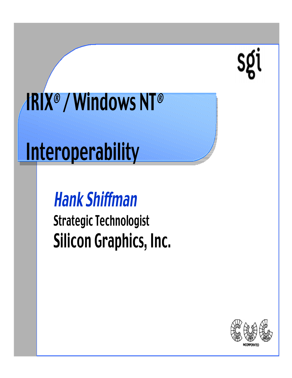 IRIX® / Windows NT® Interoperability