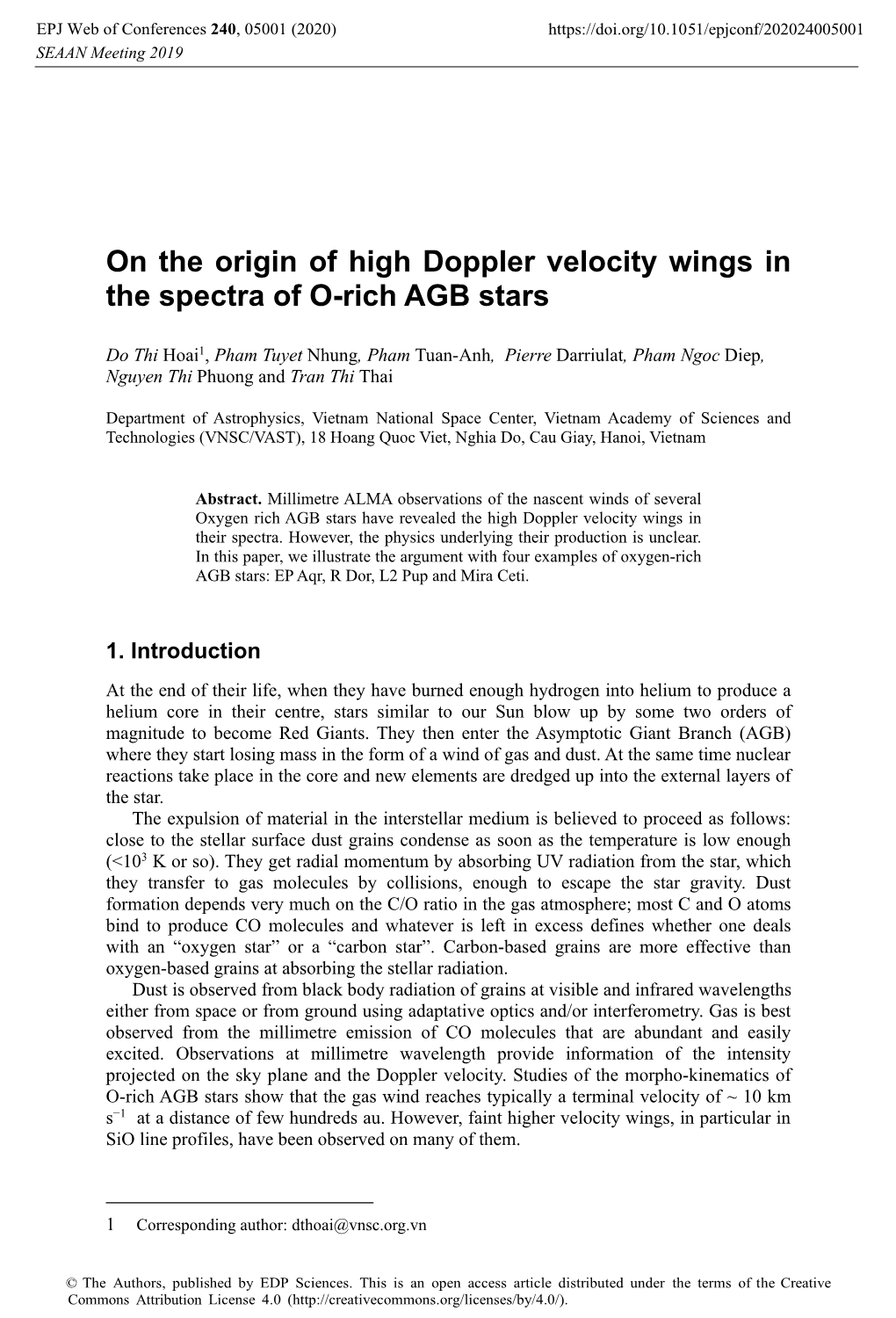 On the Origin of High Doppler Velocity Wings in the Spectra of O-Rich AGB Stars