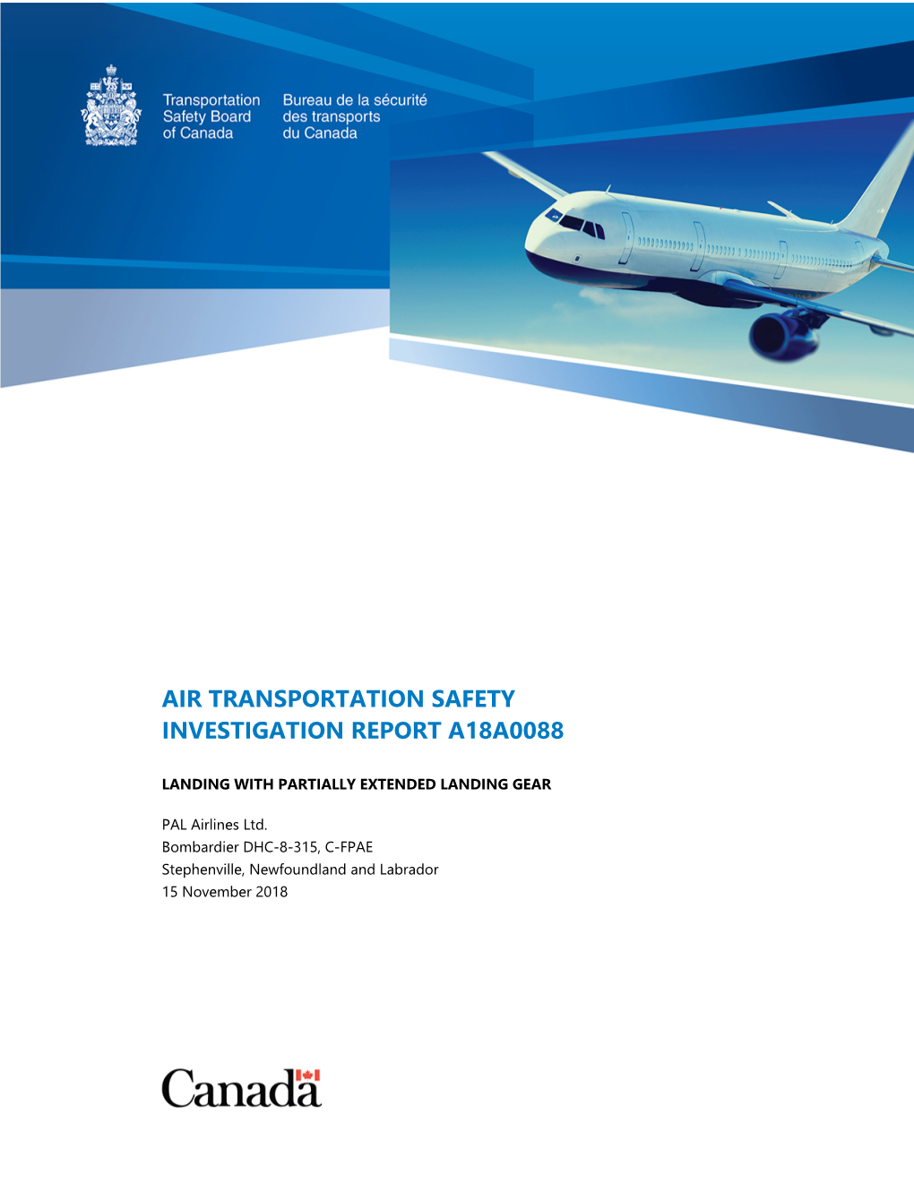 Air Transportation Safety Investigation Report A18a0088
