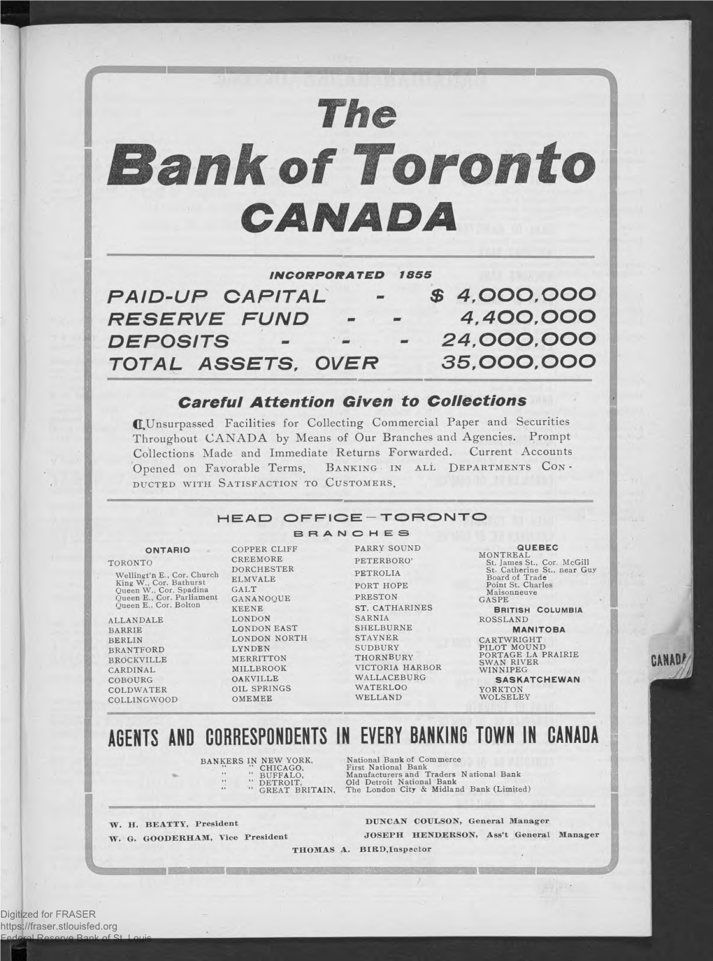 Polk's Bank Directory : September 1906, Vol. XXIV : Canadian Banks, United States Territories