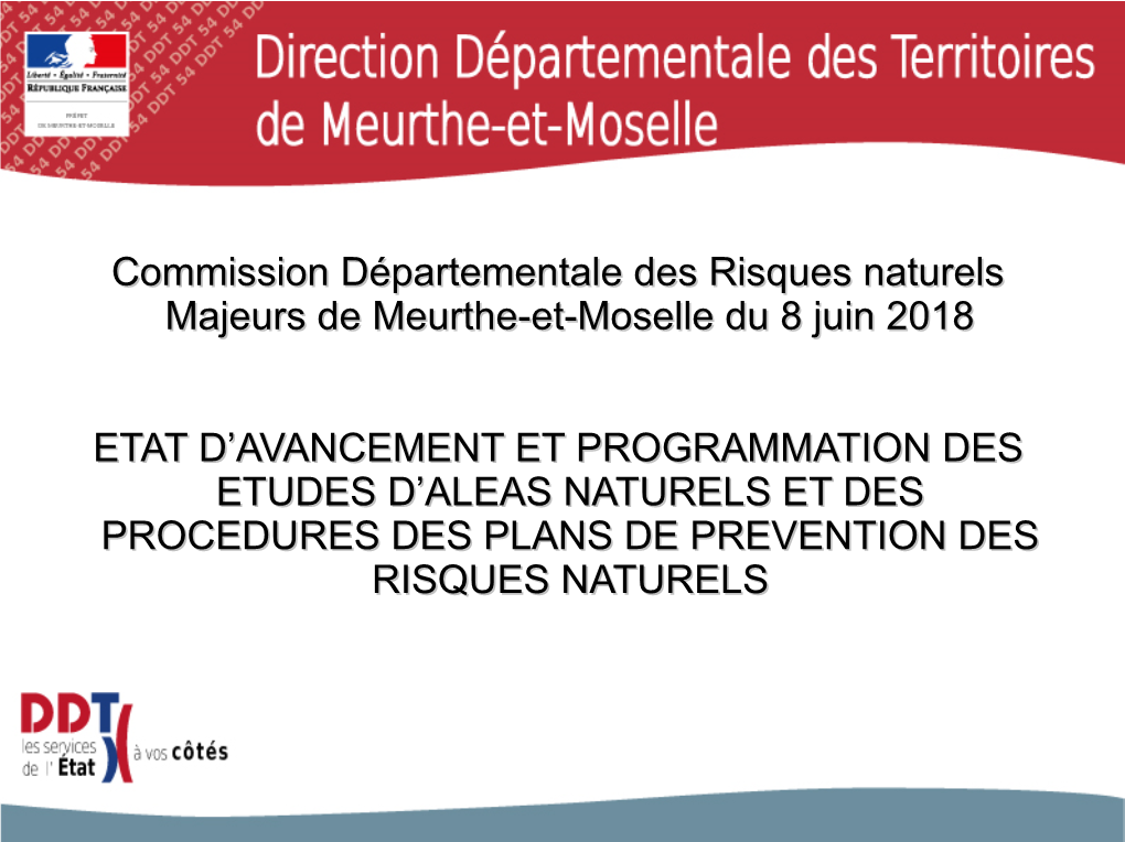 Commission Départementale Des Risques Naturels Majeurs De