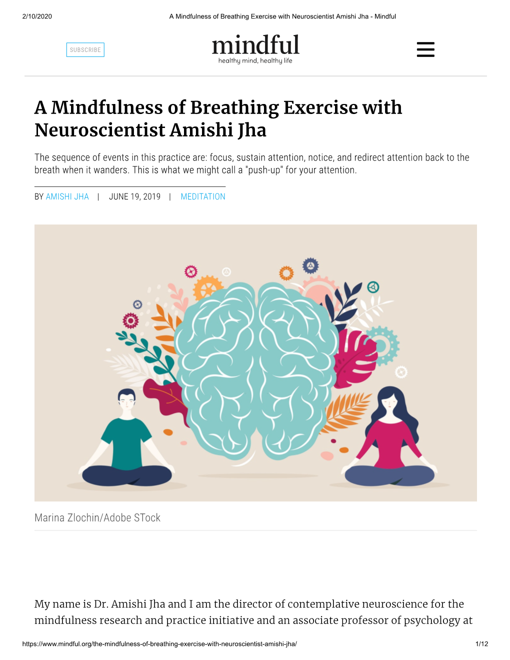 A Mindfulness of Breathing Exercise with Neuroscientist Amishi Jha - Mindful