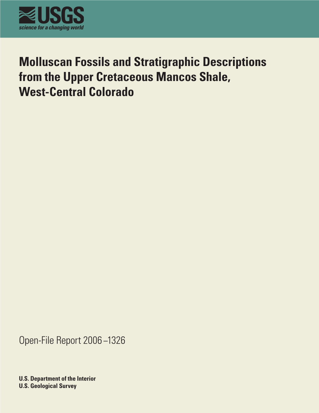 Molluscan Fossils and Stratigraphic Descriptions from the Upper Cretaceous Mancos Shale, West-Central Colorado