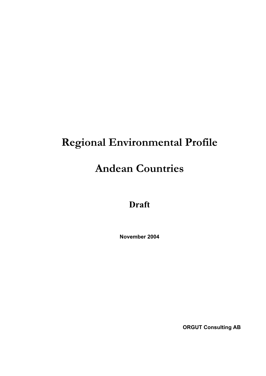 Regional Environmental Profile