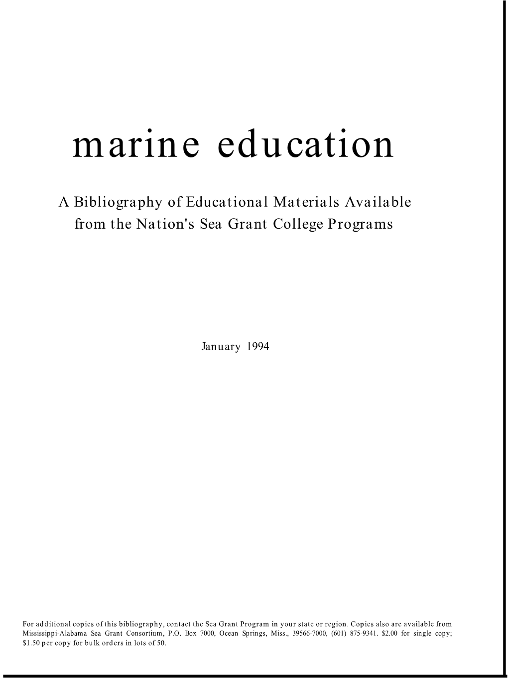 Marine Education