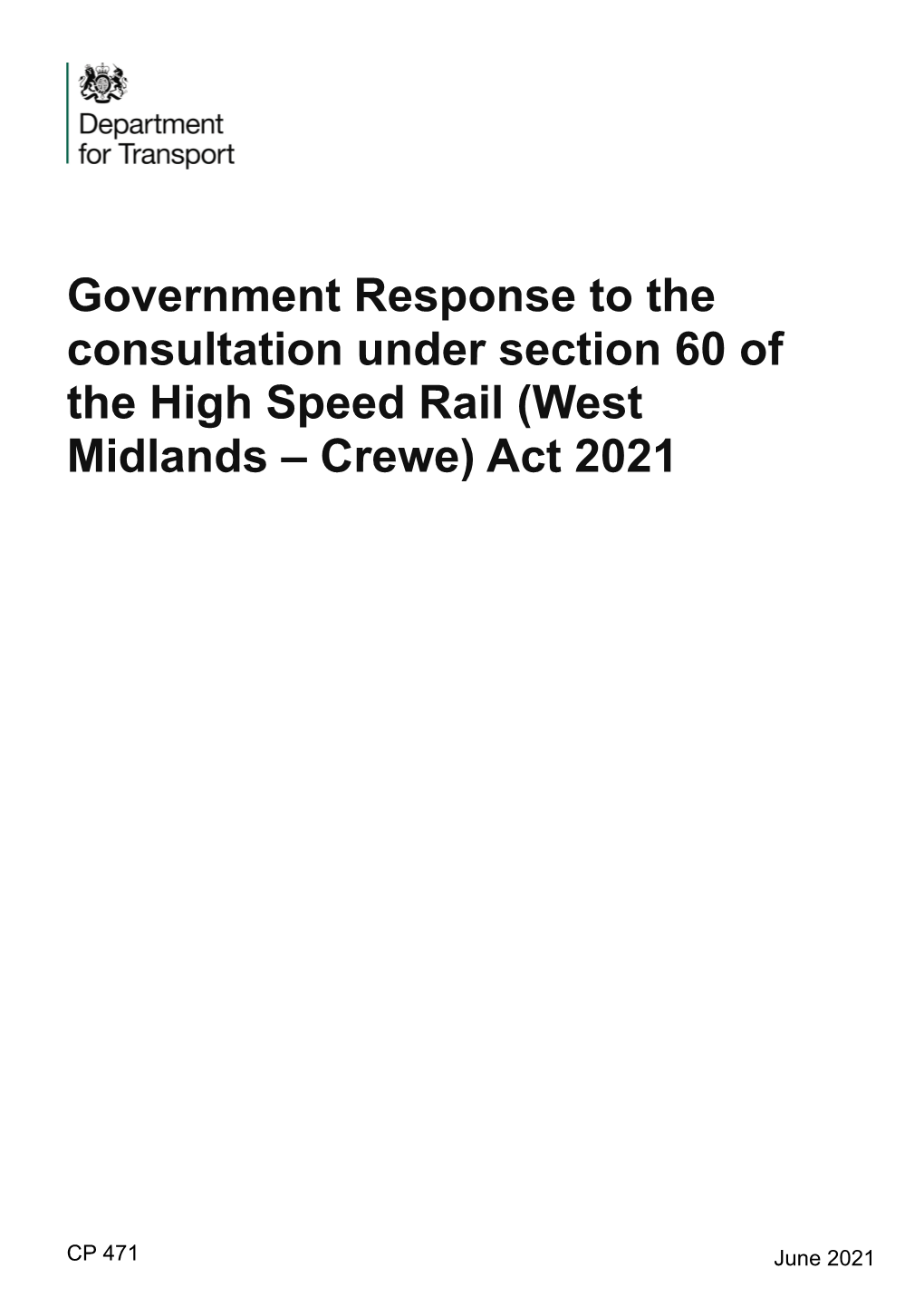 (West Midlands – Crewe) Act 2021