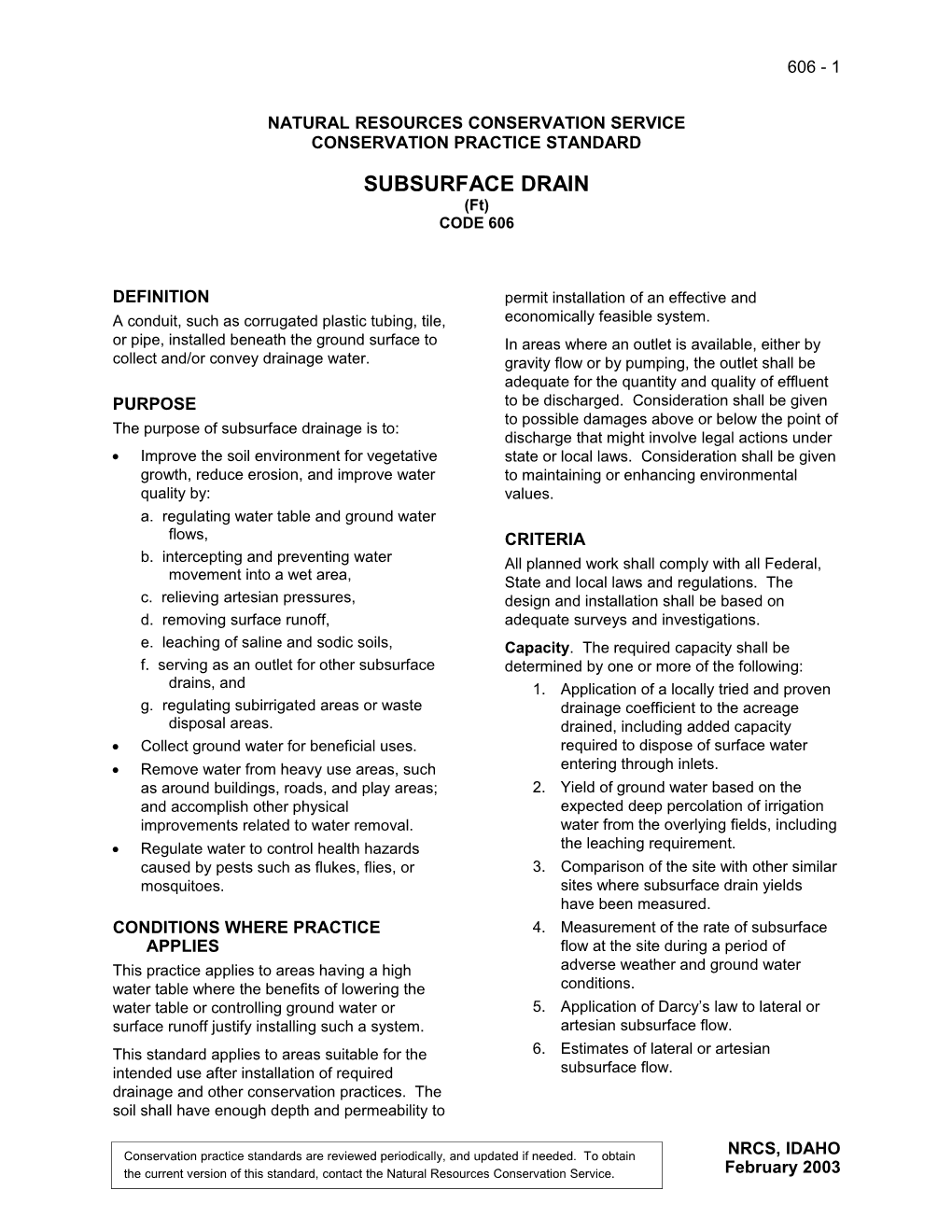 Subsurface Drain (Ft) 606 s1