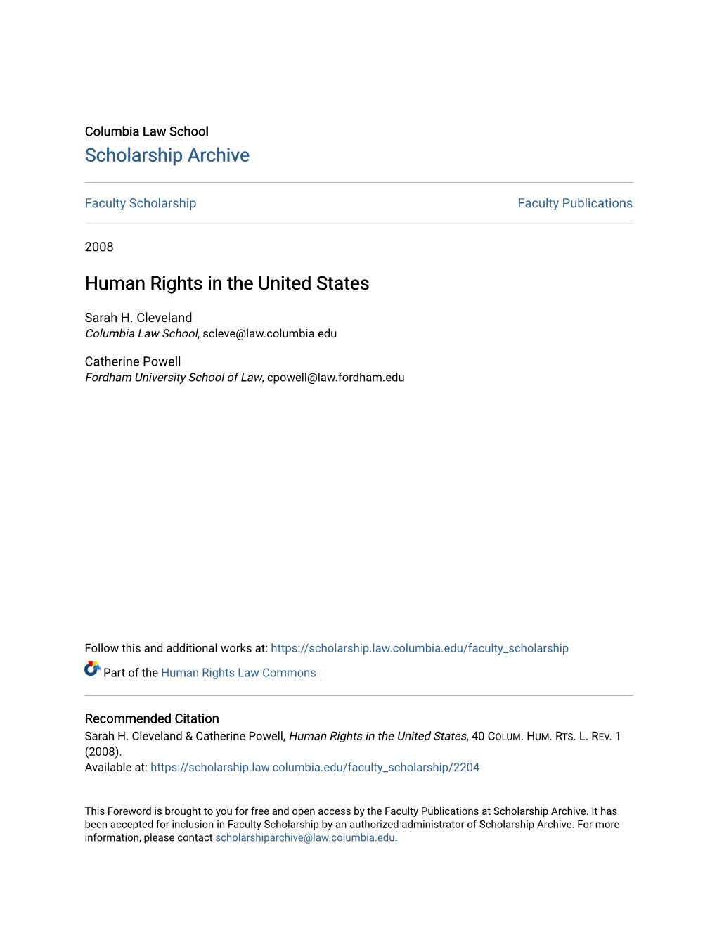 Human Rights in the United States