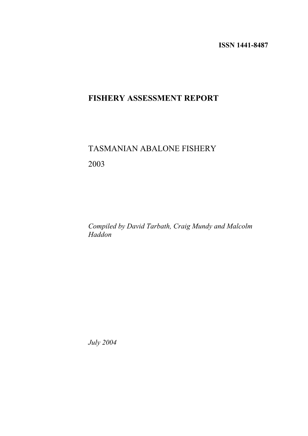 Abalone Stock Assessment 2002