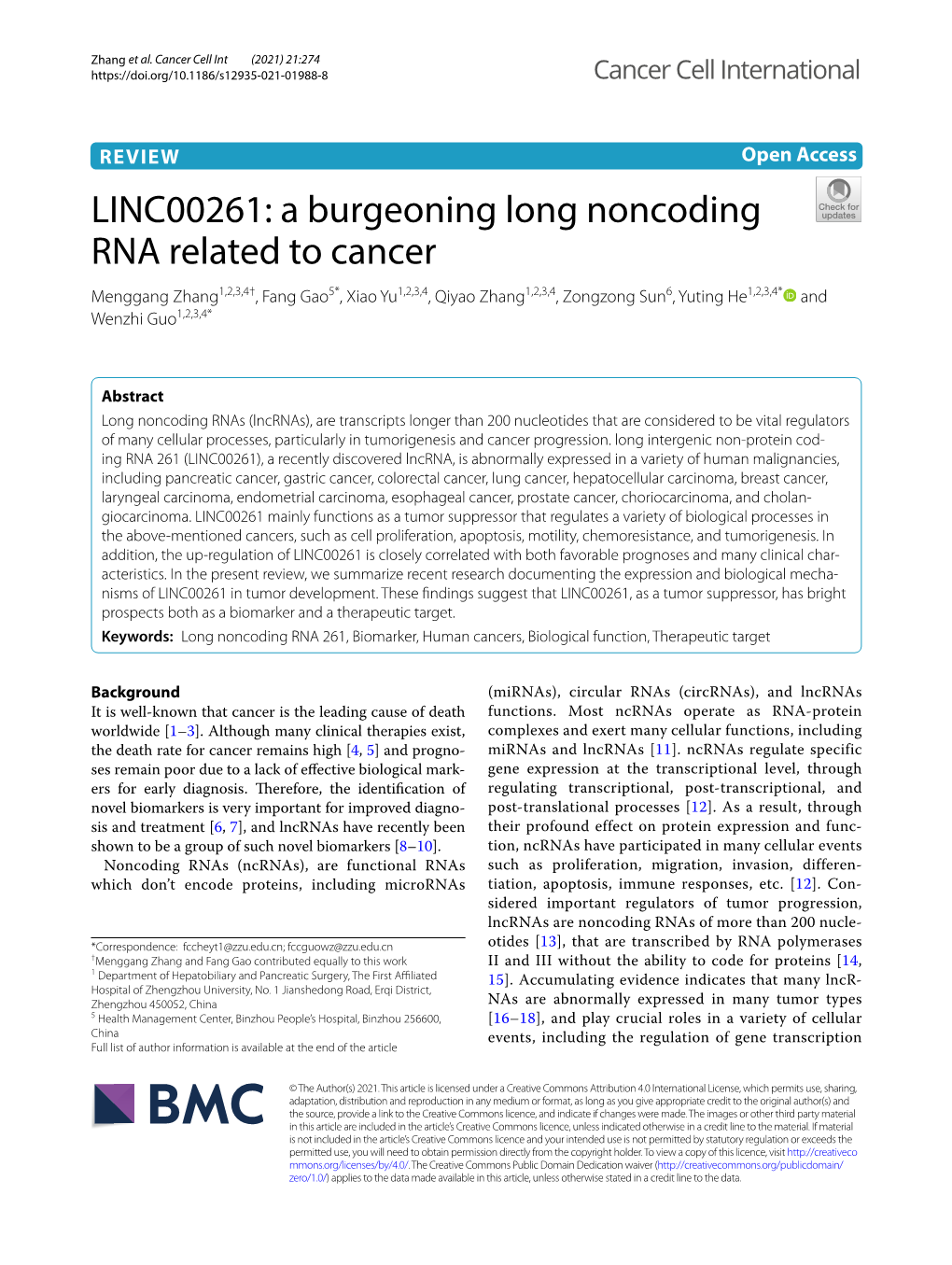 A Burgeoning Long Noncoding RNA Related to Cancer