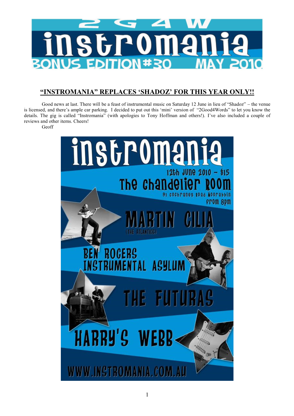 Instrumental Newsletter